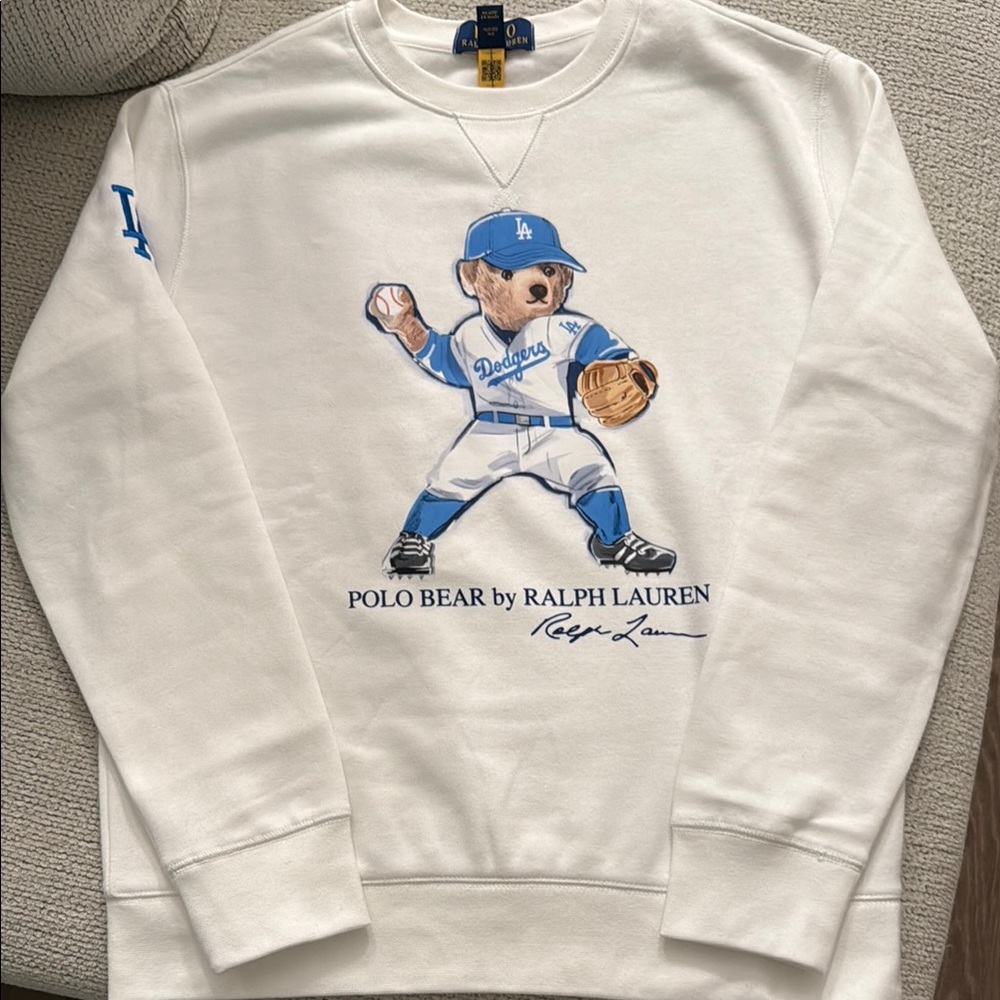 Ralph Lauren White Polo Bear Kids Sweater